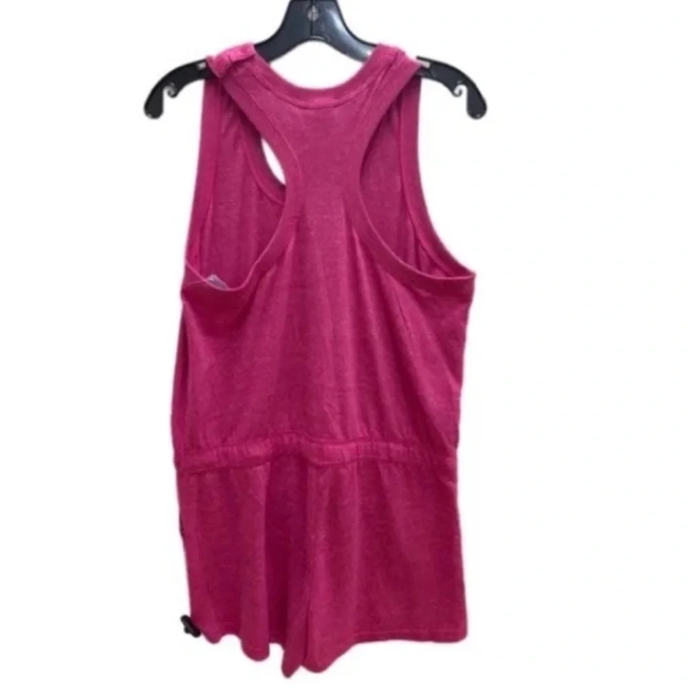 Nike Little Girls Size 5-6 Toddler Fuchsia Pink & White Sleeveless Romper